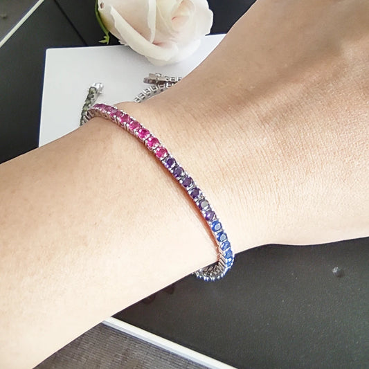 Rainbow Zircon Tennis Bracelet