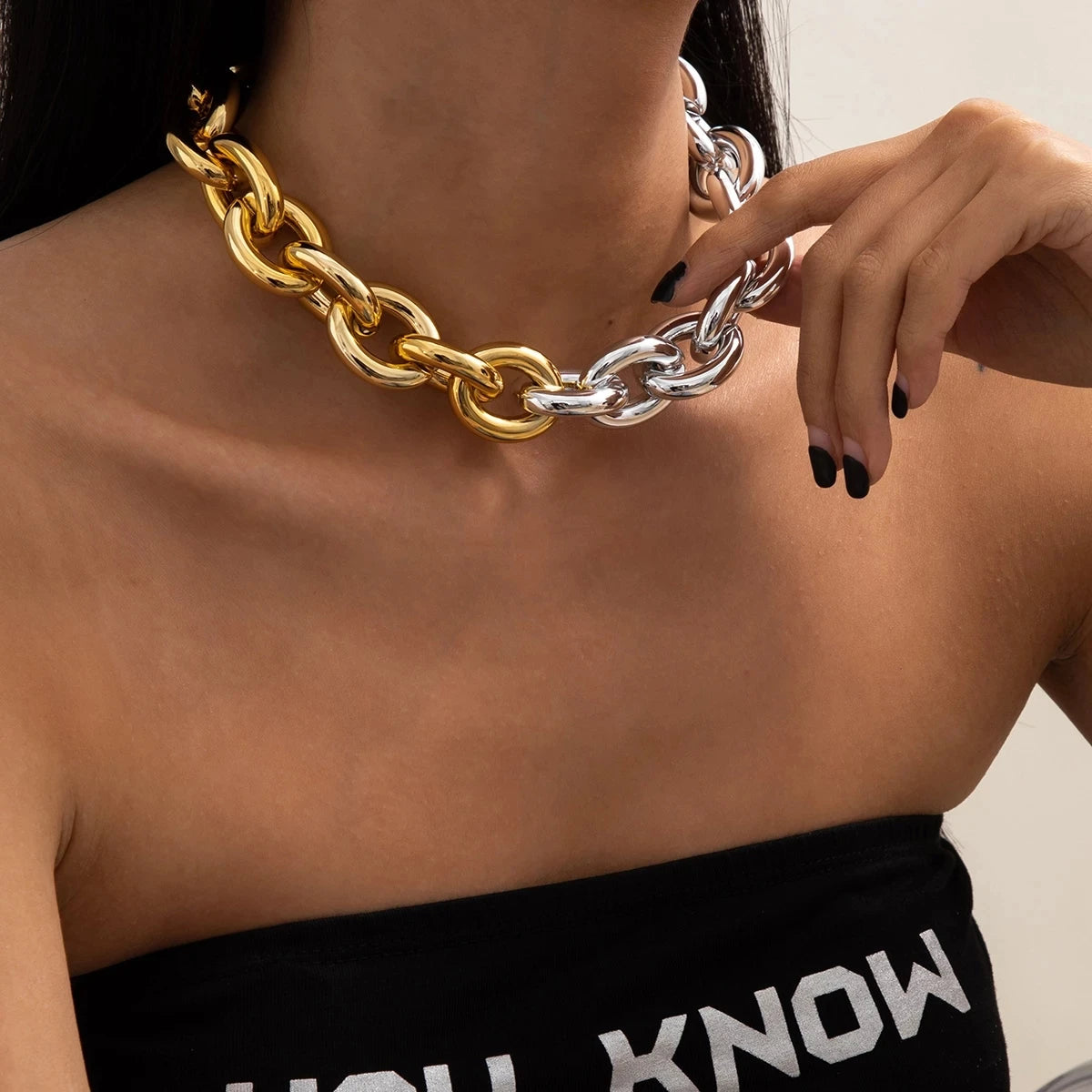 Lock Choker chain Necklace