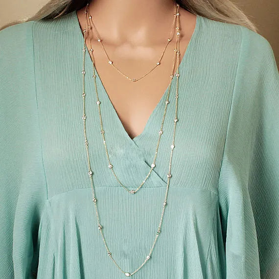 Set Round Dot Layer Chain Necklace