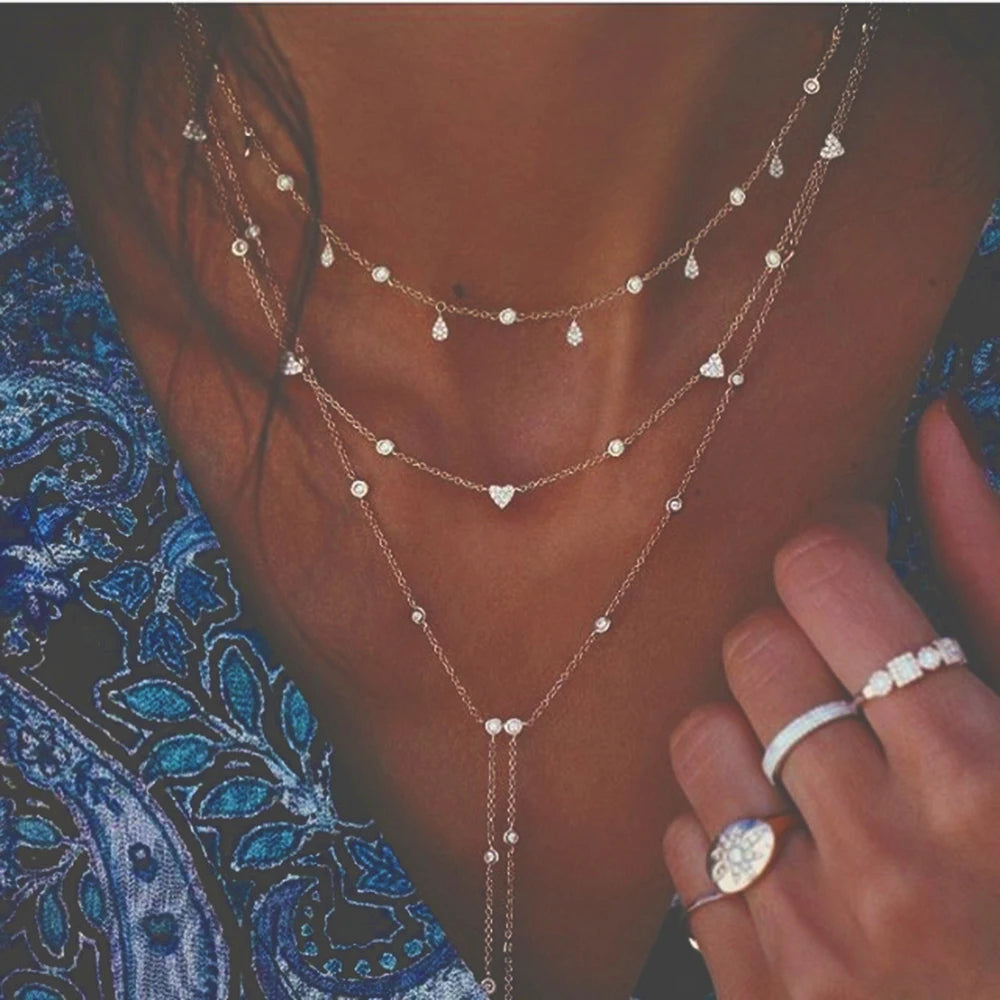 Star Moon Lock Necklace For Women