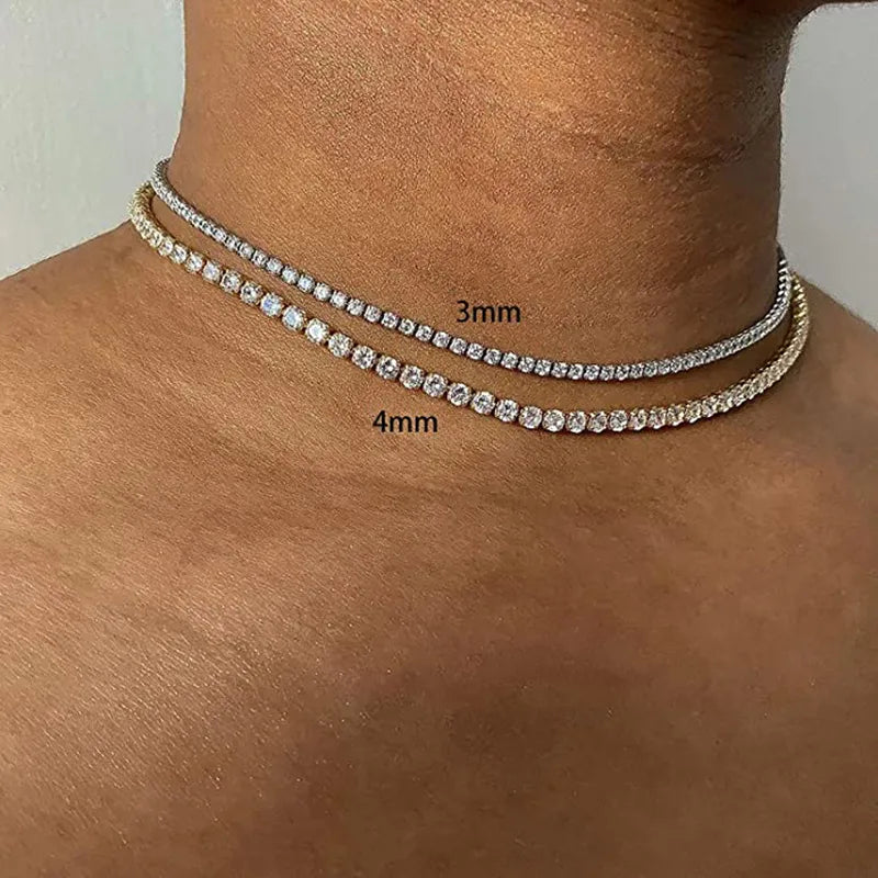 Tennis Choker Necklaces Women