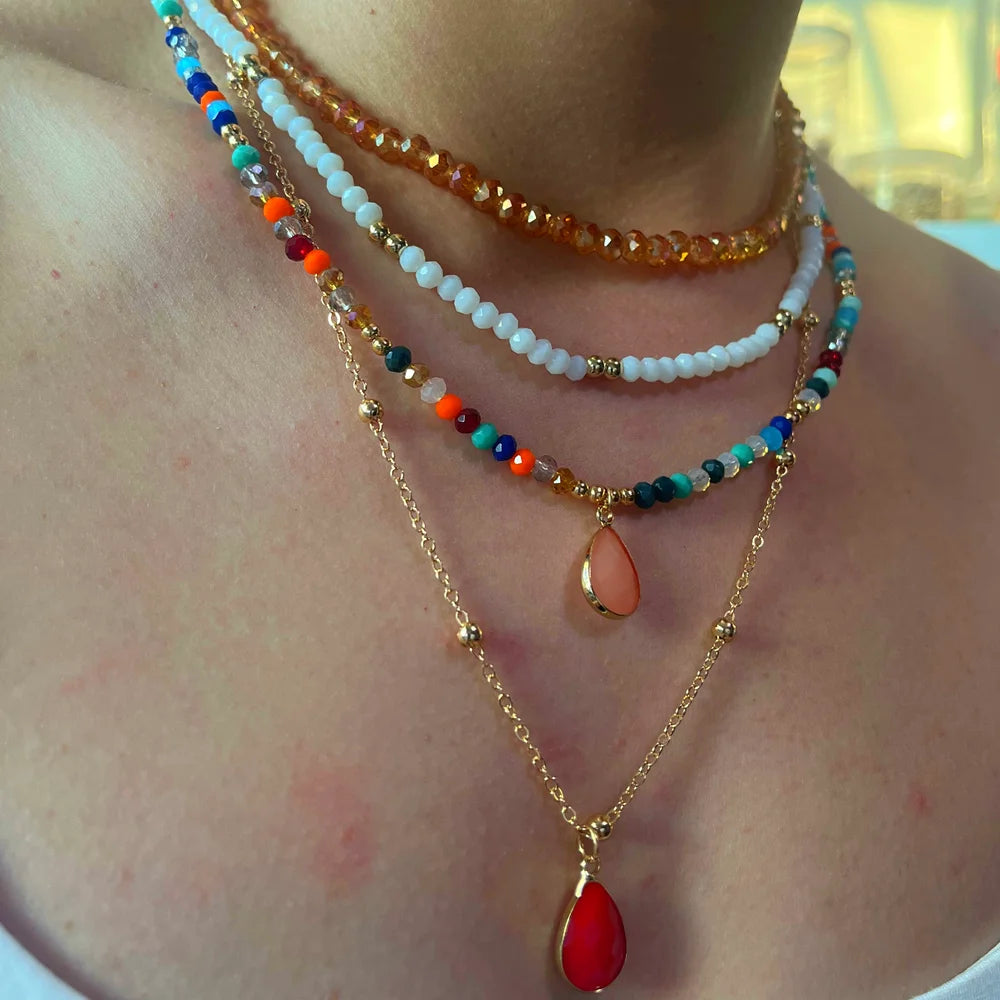 Colorful Bead Chain Necklace for Women