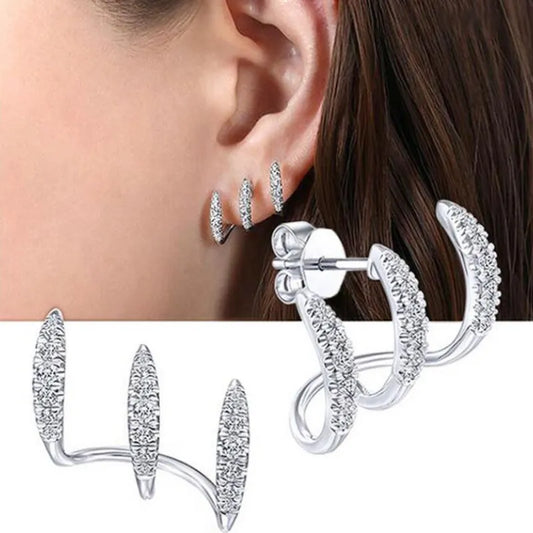 Stud Earrings with Crystal