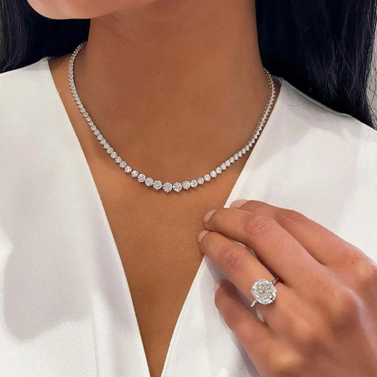 Moissanite Tennis Necklace for Women