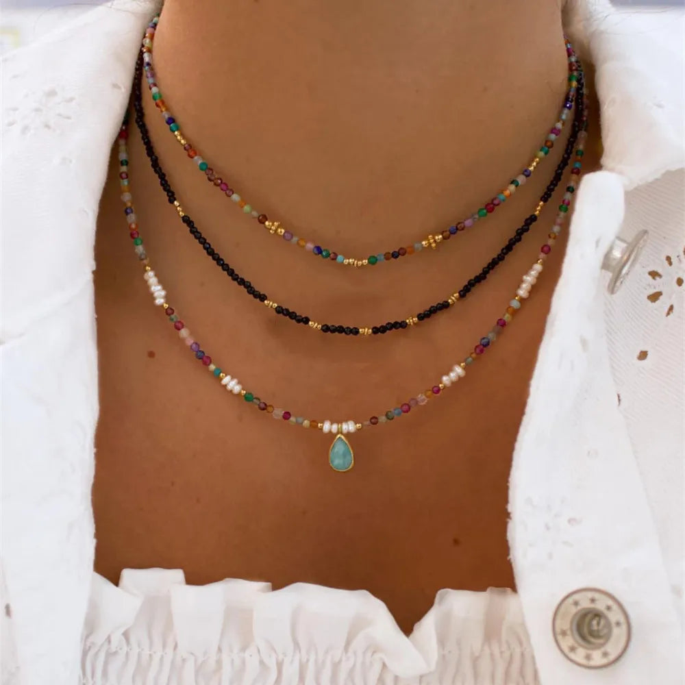 Colorful Bead Chain Necklace for Women